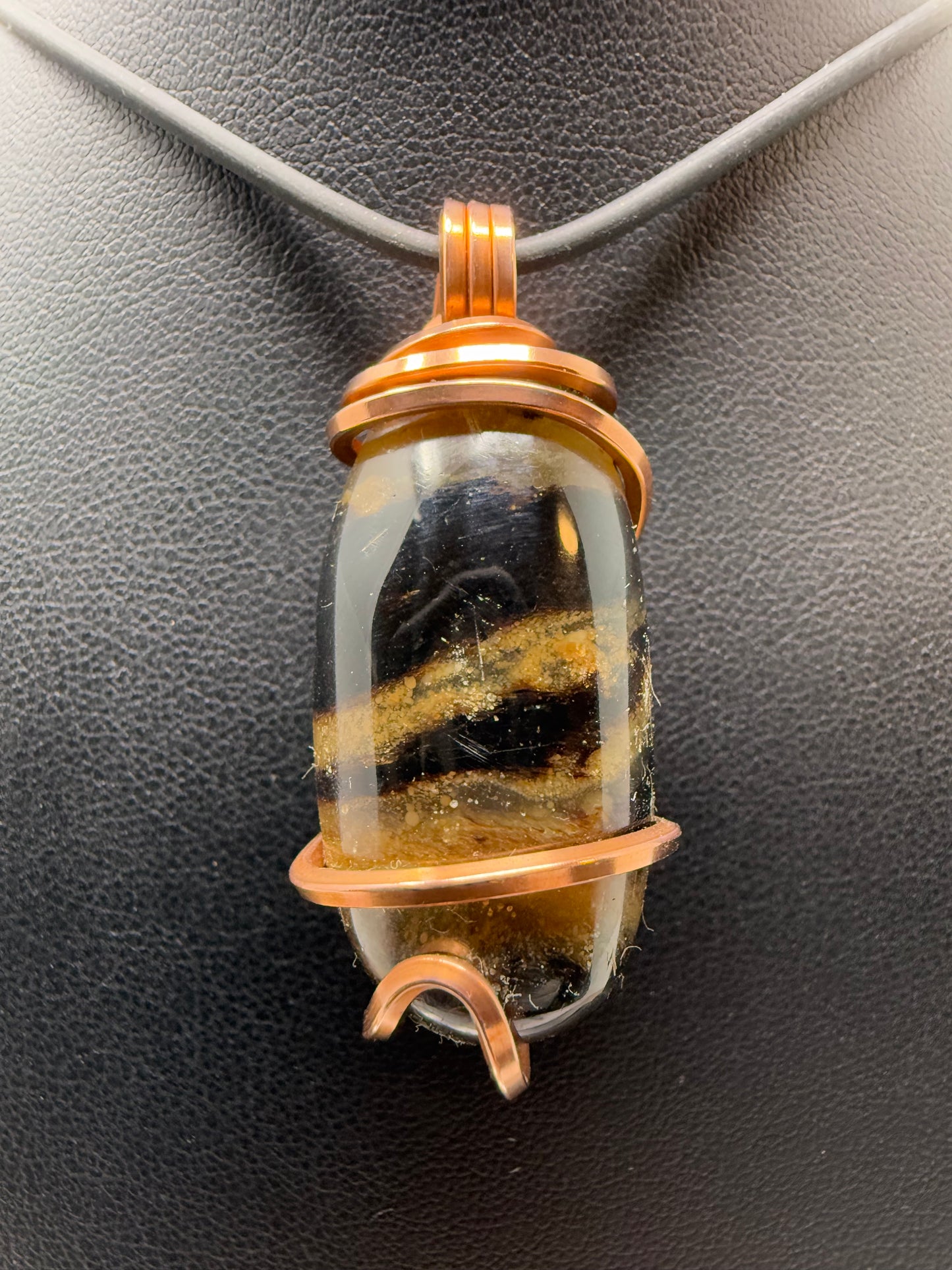 Zebra Amber Copper PENDANT #1