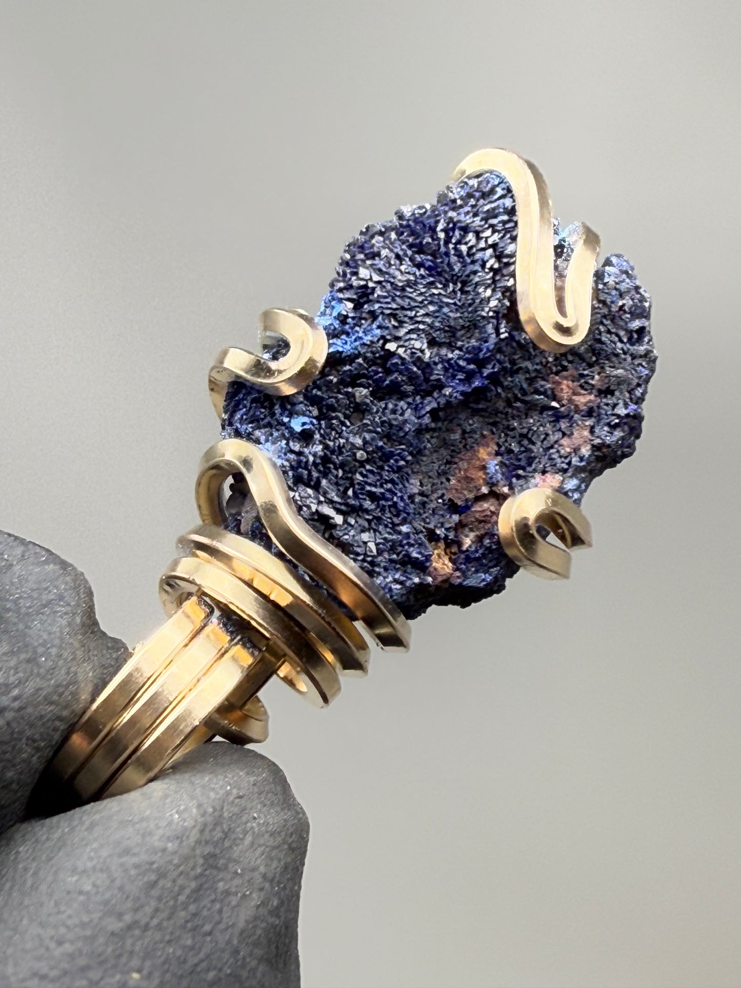 Azurite Yellow Gold Filled PENDANT