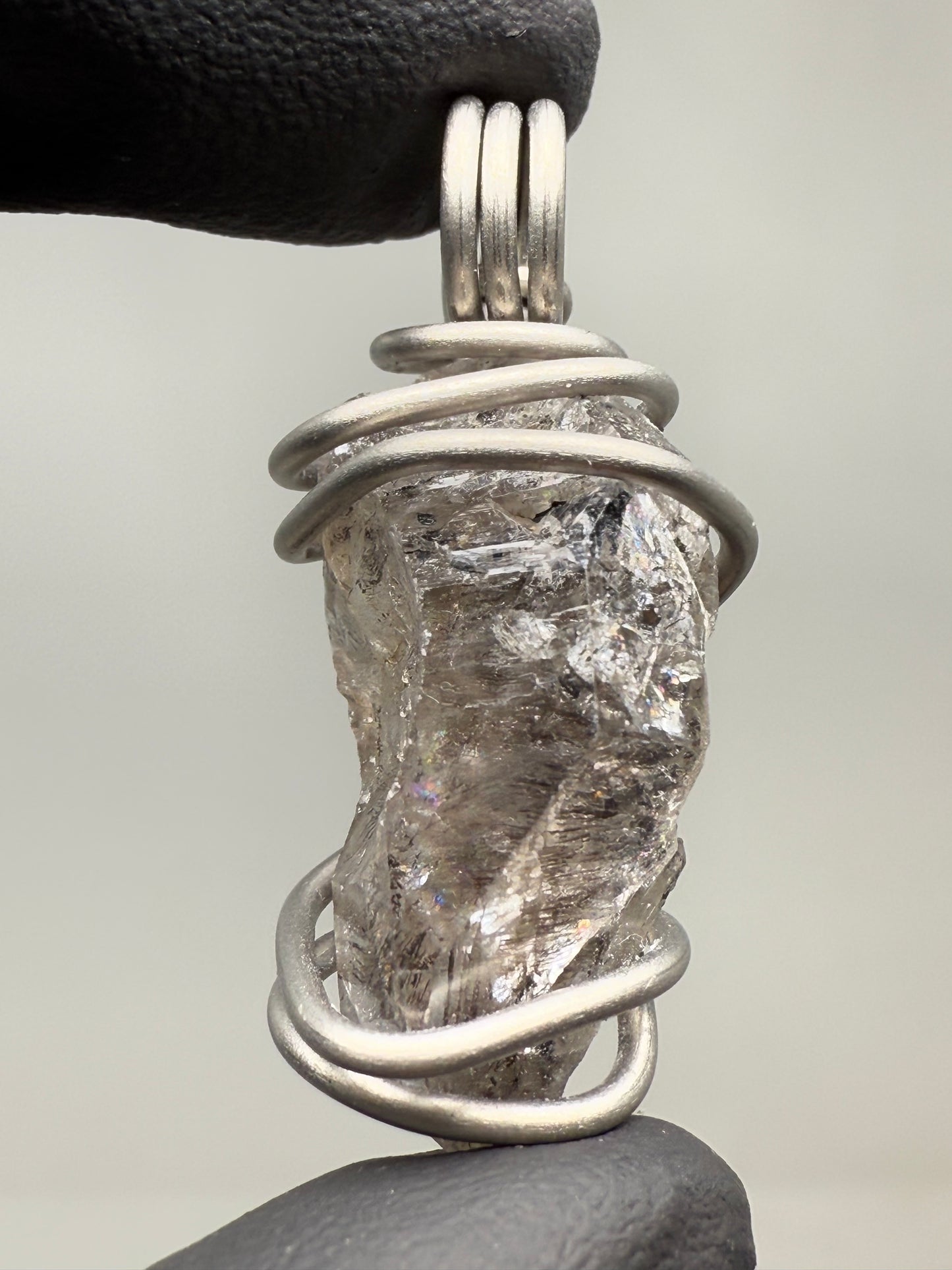 Smoky Herkimer Quartz Titanium PENDANT