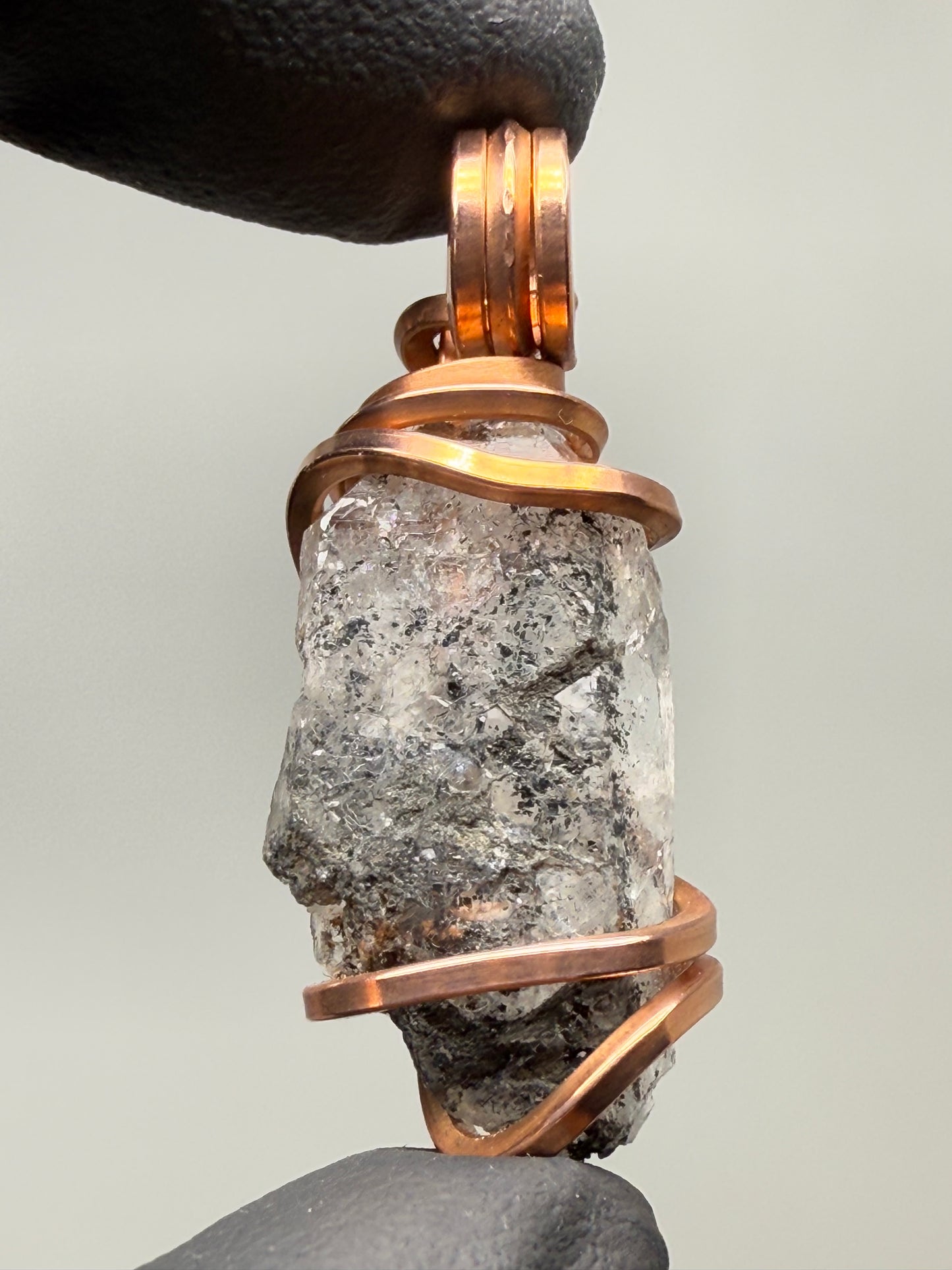 Smoky Herkimer Quartz Copper PENDANT