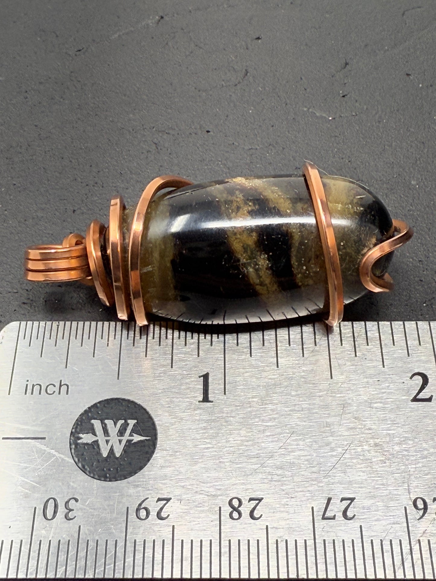Zebra Amber Copper PENDANT #1