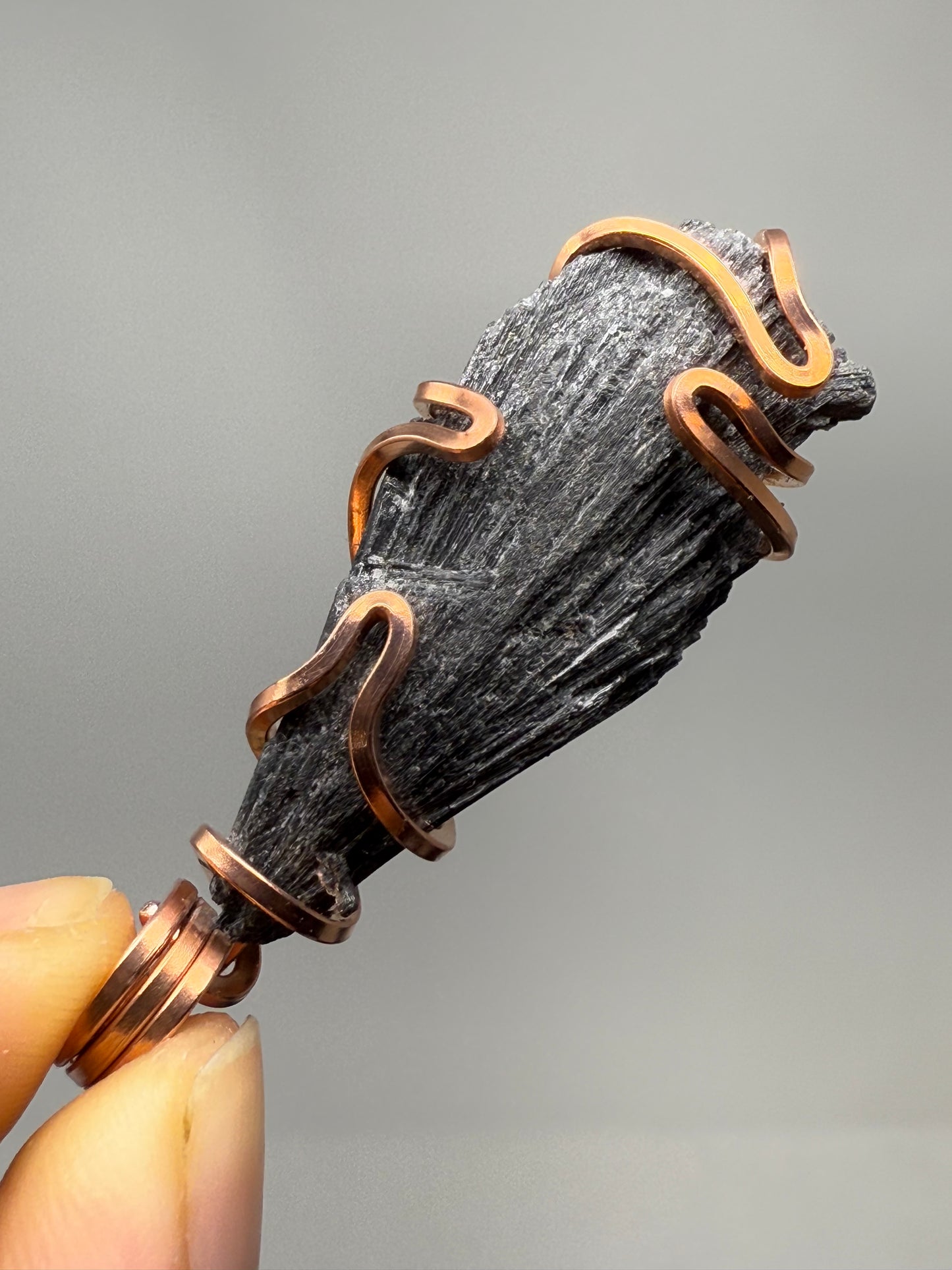 Black Kyanite Copper PENDANT #4