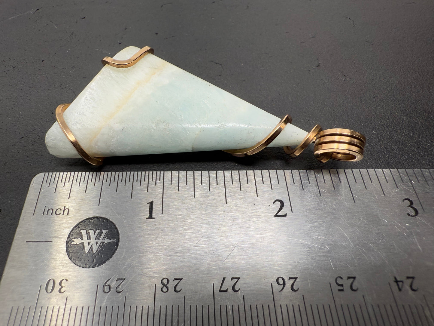 Caribbean Blue Calcite Bronze PENDANT