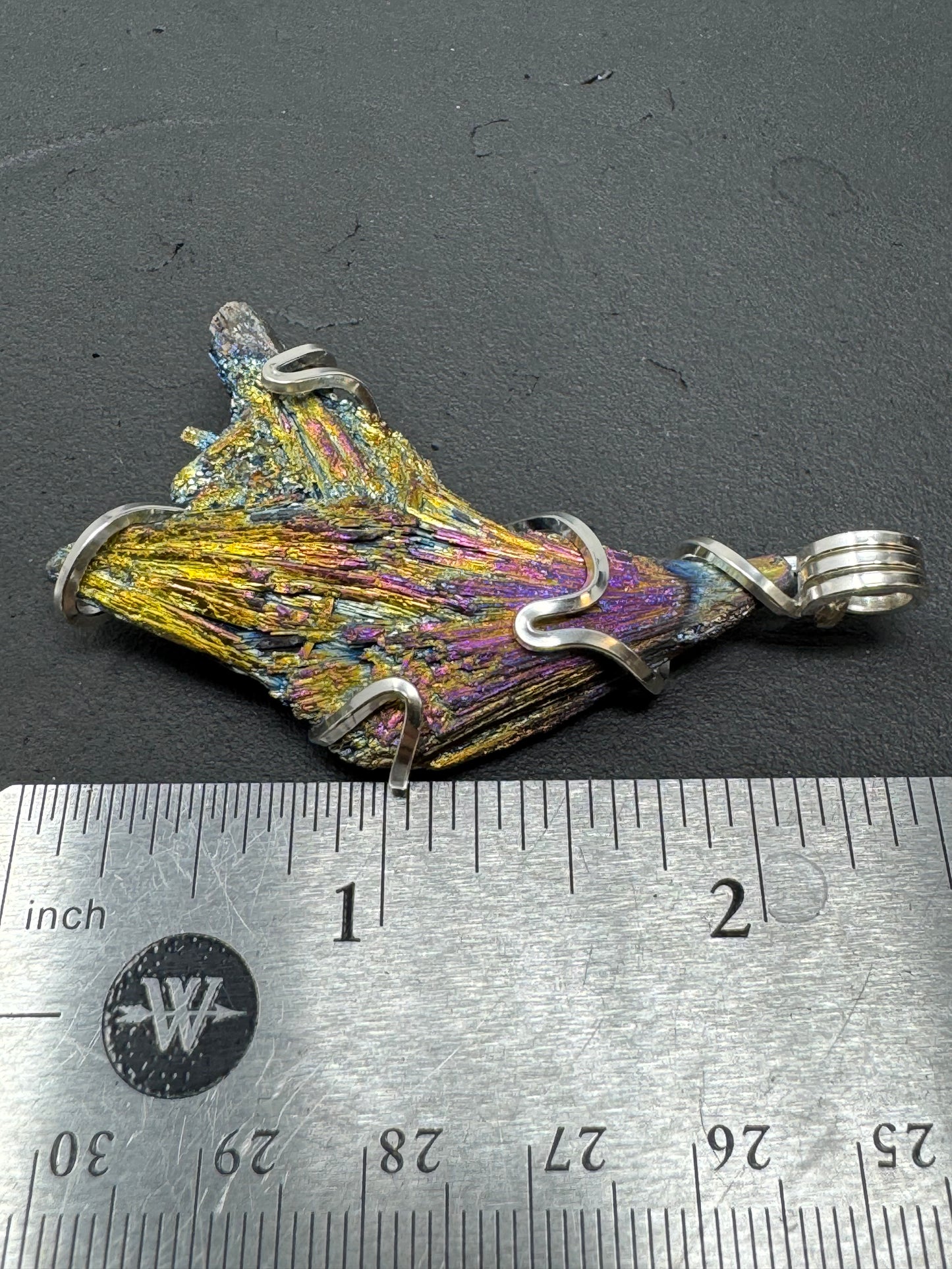 Titanium Aura Black Kyanite Sterling Silver Large PENDANT #2