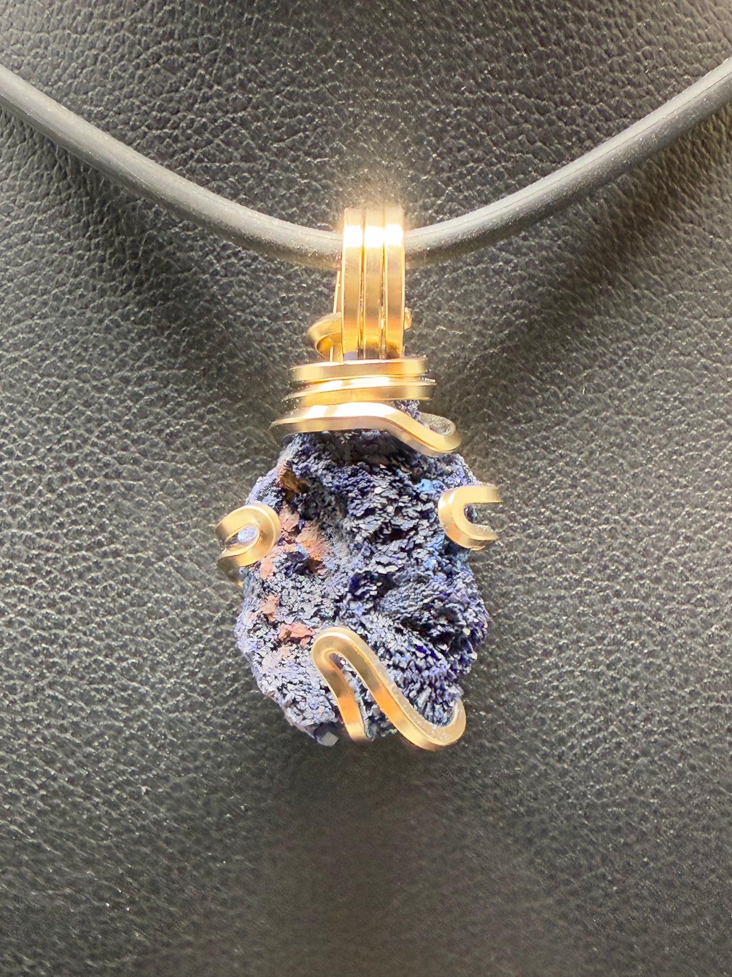 Azurite Yellow Gold Filled PENDANT