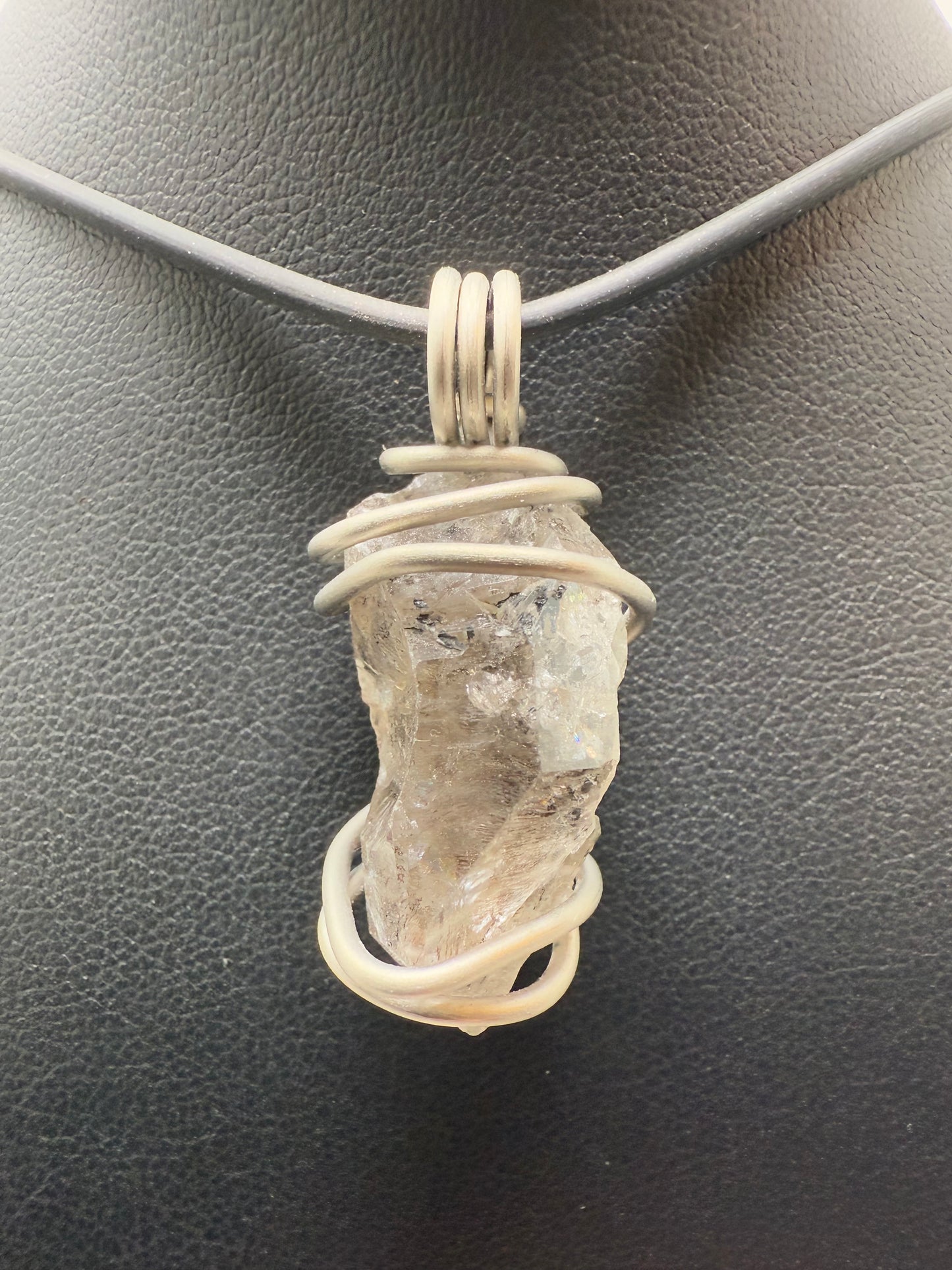 Smoky Herkimer Quartz Titanium PENDANT
