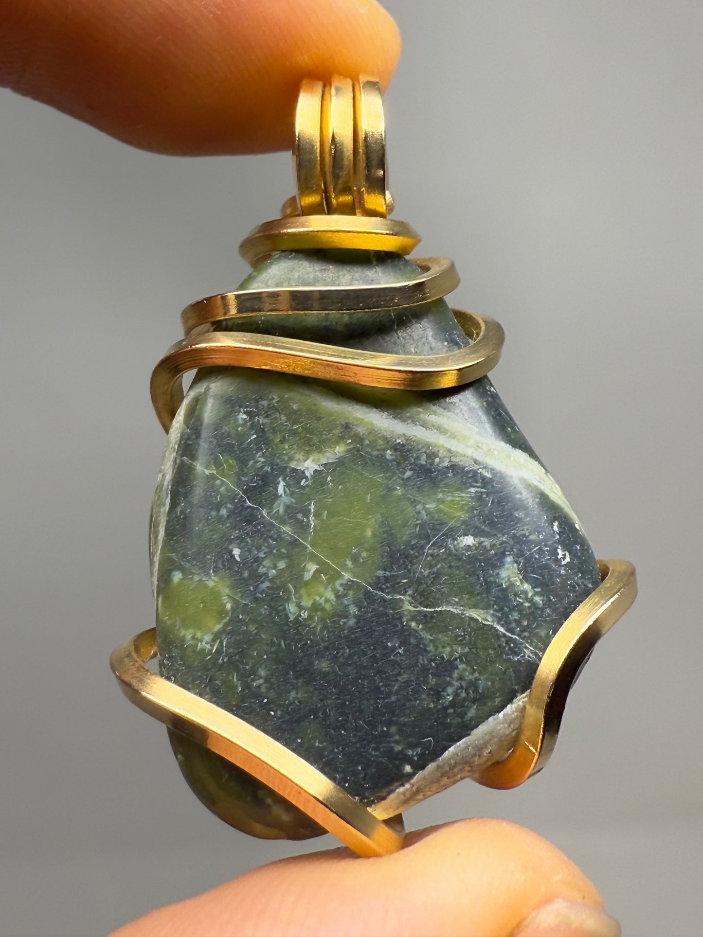 Washington Serpentine Merlin’s Gold Copper Alloy PENDANT #1