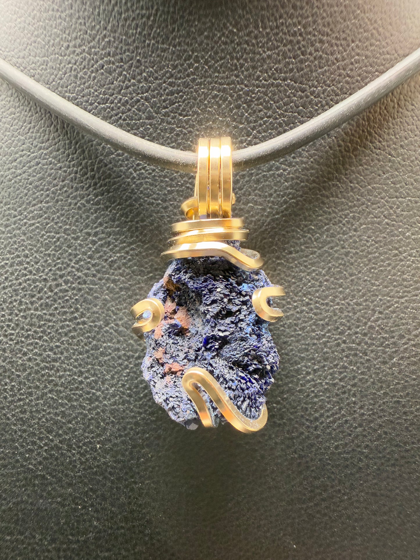 Azurite Yellow Gold Filled PENDANT