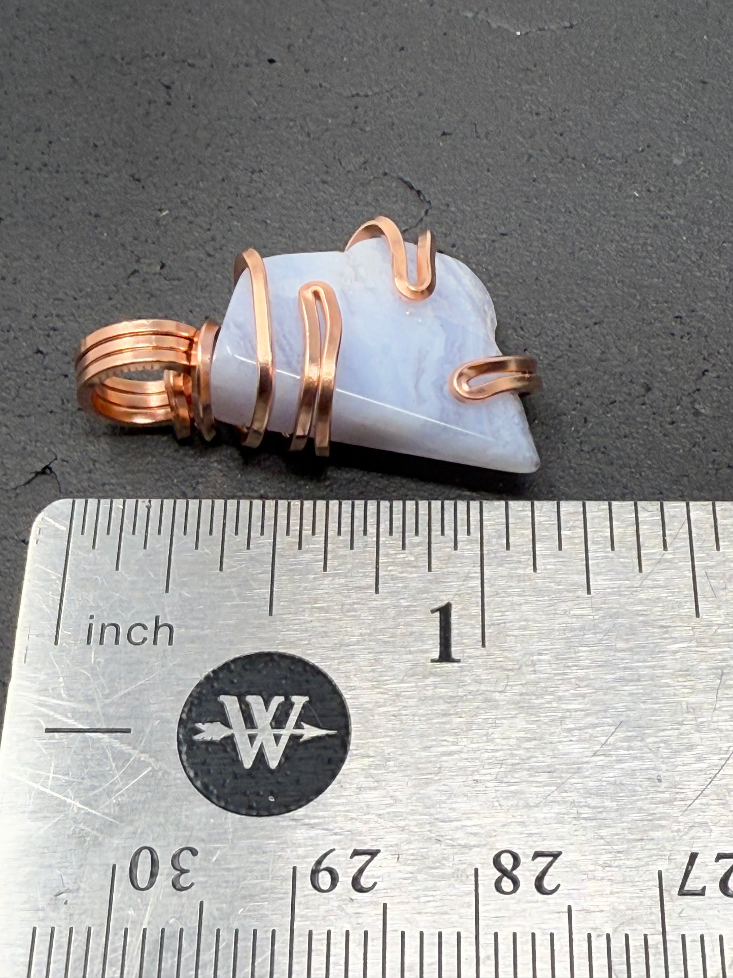 Blue Lace Agate Small Copper PENDANT