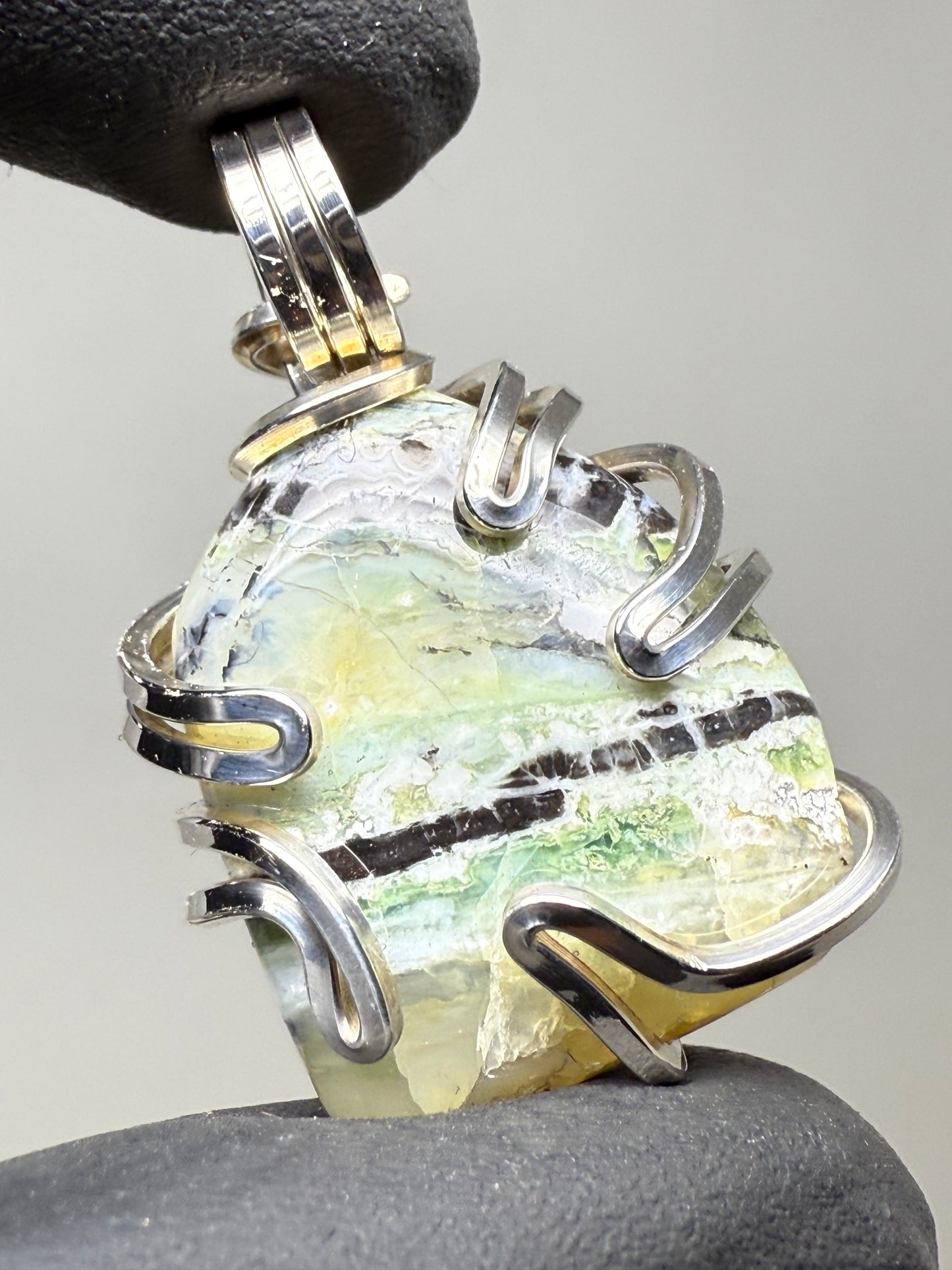 Australian Green Opal Sterling Silver PENDANT