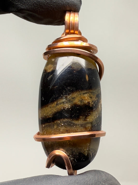 Zebra Amber Copper PENDANT #1