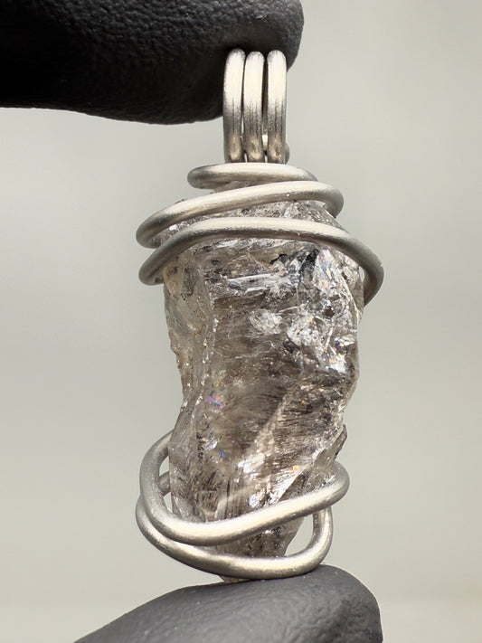 Smoky Herkimer Quartz Titanium PENDANT