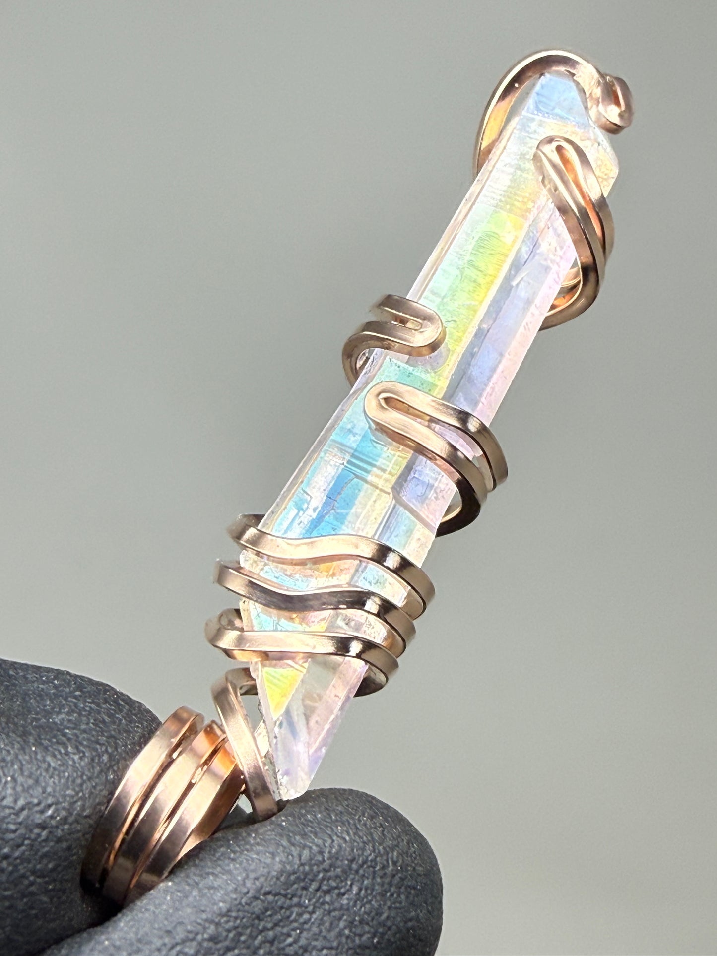 Angel Aura Quartz Rose Gold Filled PENDANT