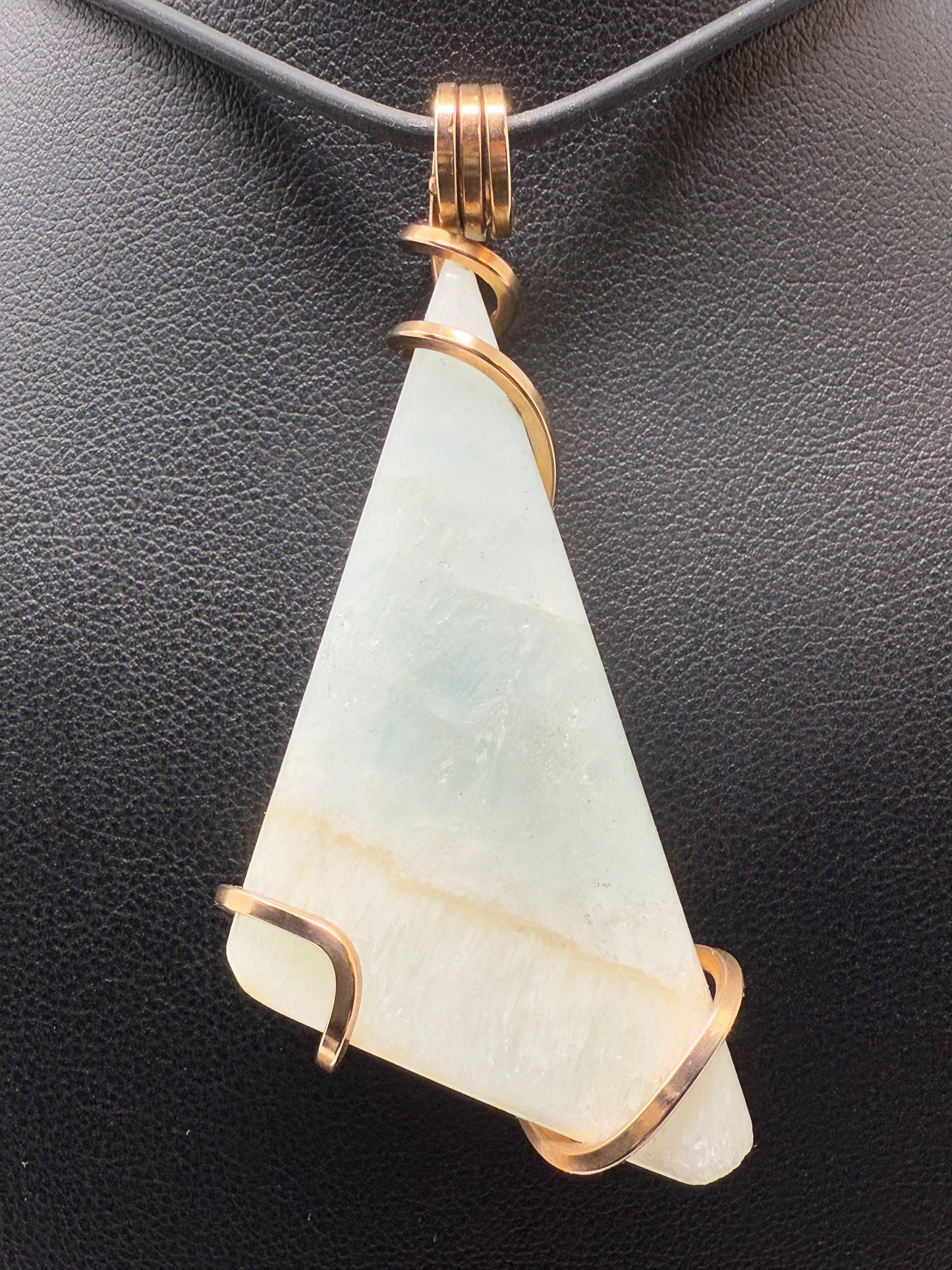 Caribbean Blue Calcite Bronze PENDANT