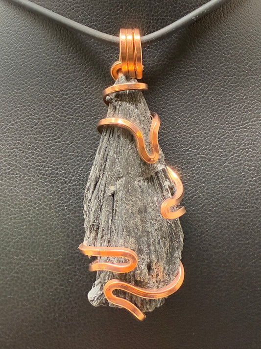 Black Kyanite Copper PENDANT #4