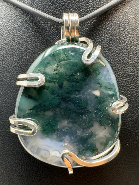 Moss Agate Sterling Silver PENDANT