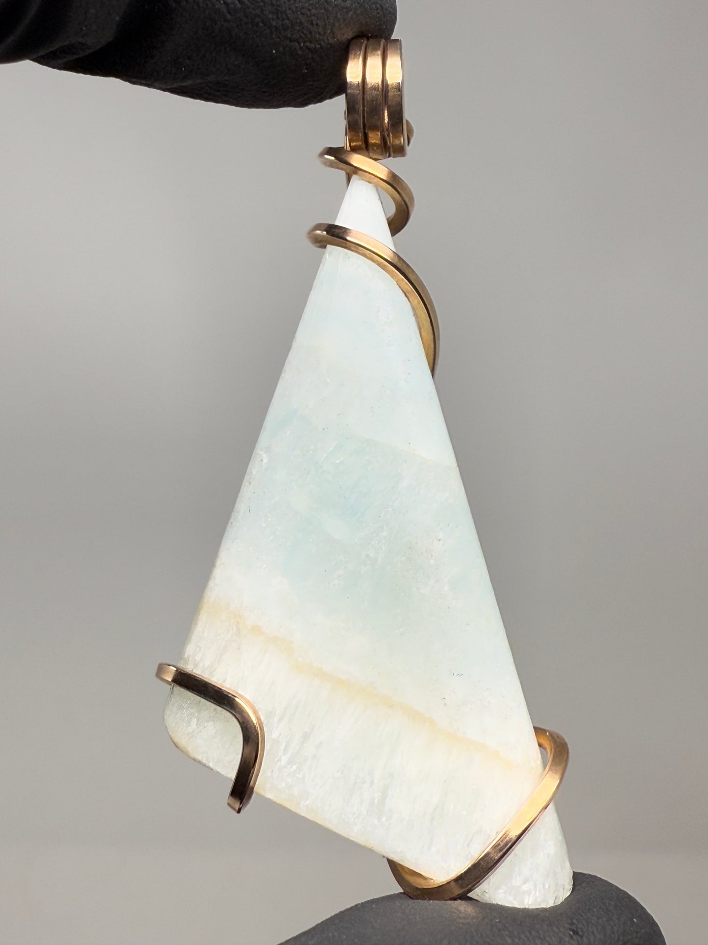 Caribbean Blue Calcite Bronze PENDANT