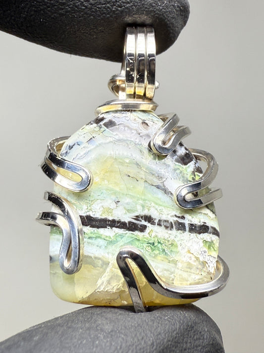 Australian Green Opal Sterling Silver PENDANT