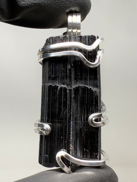 Black Tourmaline Sterling Silver PENDANT