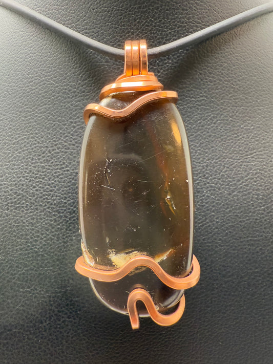 Zebra Amber Copper PENDANT #2